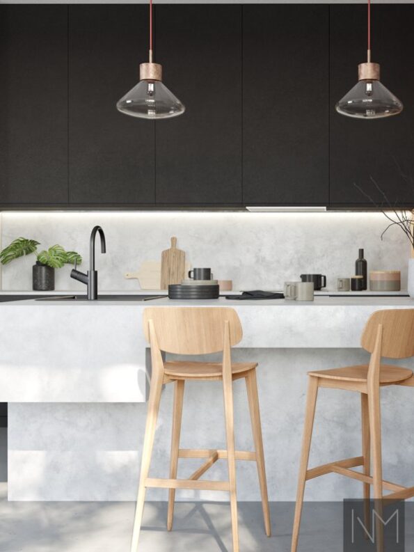 Küchentüren im Design Pure Instyle. Schwarzes HDF.