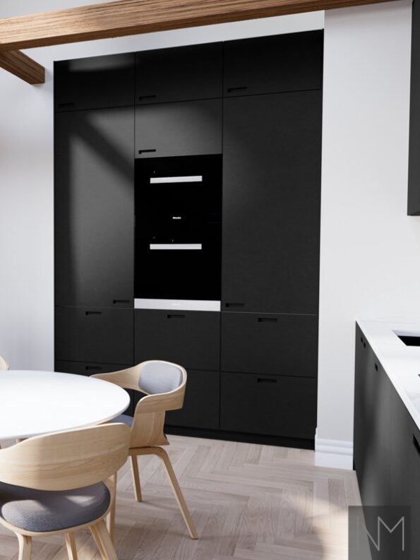 Fronten für Küche und Kleiderschrank im Design Pure Exit. HDF-Farbe schwarz