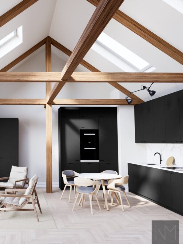 Küchen- und Schrankfronten im Design Pure Exit. HDF-Farbe schwarz