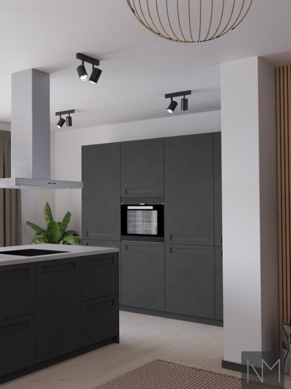 Küchentüren im Design Pure Ontime. HDF-Farbe grau