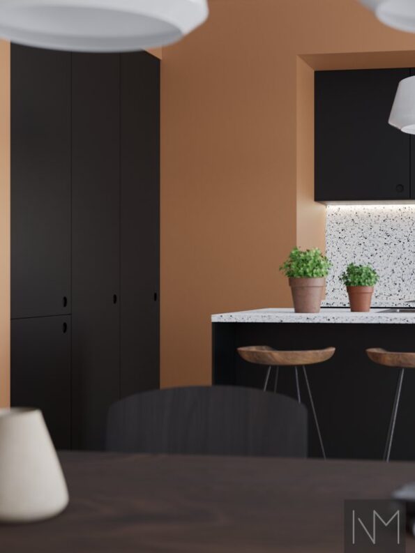 Ersatztüren für IKEA-Küchen im Soft Matte Circle-Design. Farbe Schwarz.