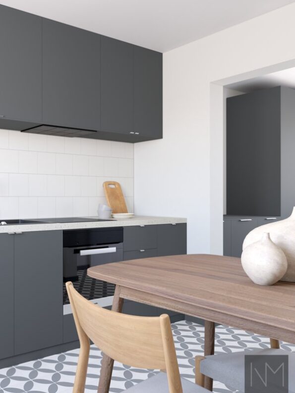 Küchenfronten im Design Soft Matte Basic. Farbe blau