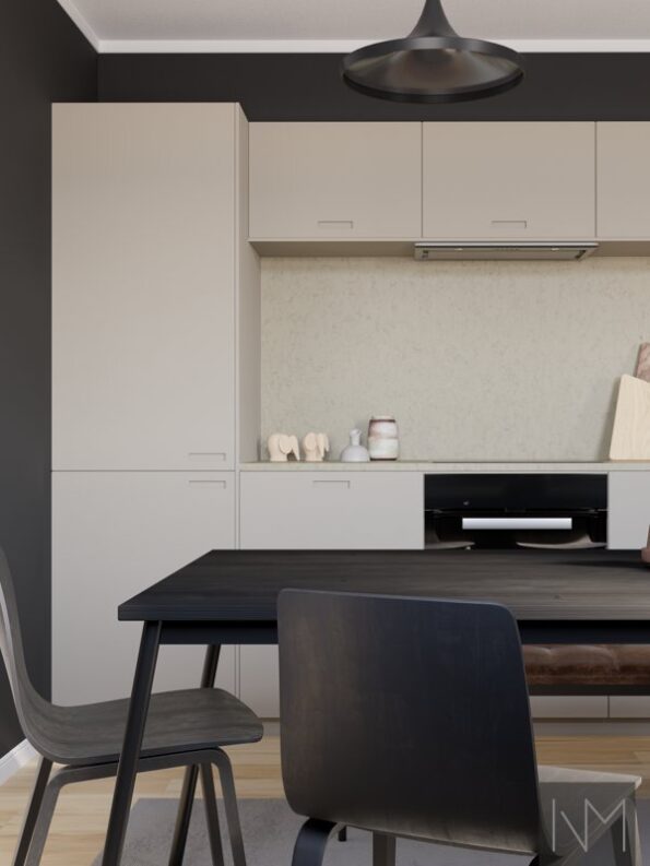 Küchentüren im Design Soft Matte Exit. Farbe Beige.