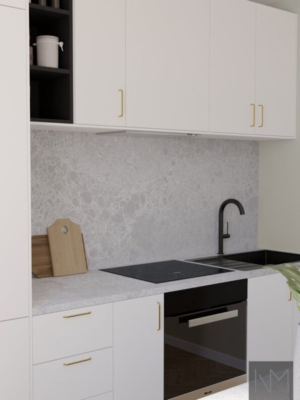 Küchentüren im Design Soft Matte. Farbe weiß