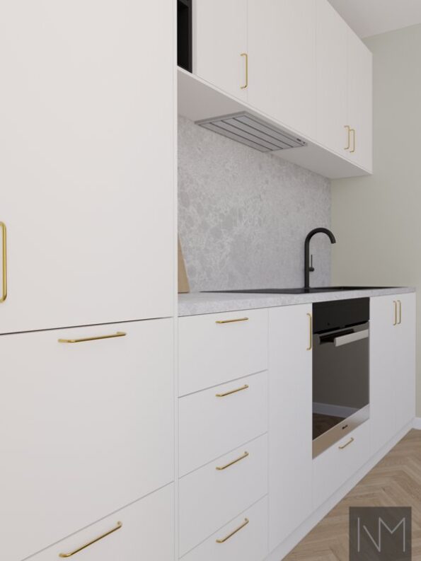 Küchentüren im Design Soft Matte. Farben schwarz und weiß