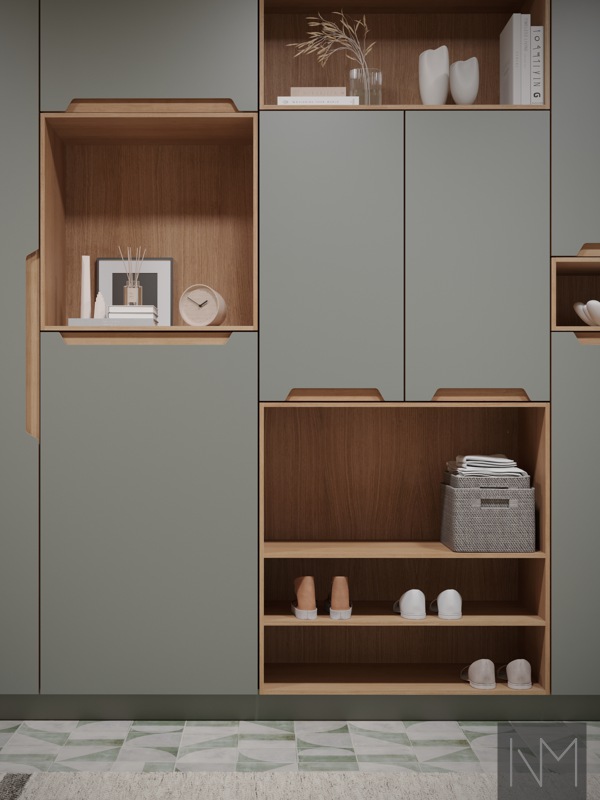 Aufbewahrungstüren aus Linoleum Elegance für Metod in 4184 Olive und geölter Eiche