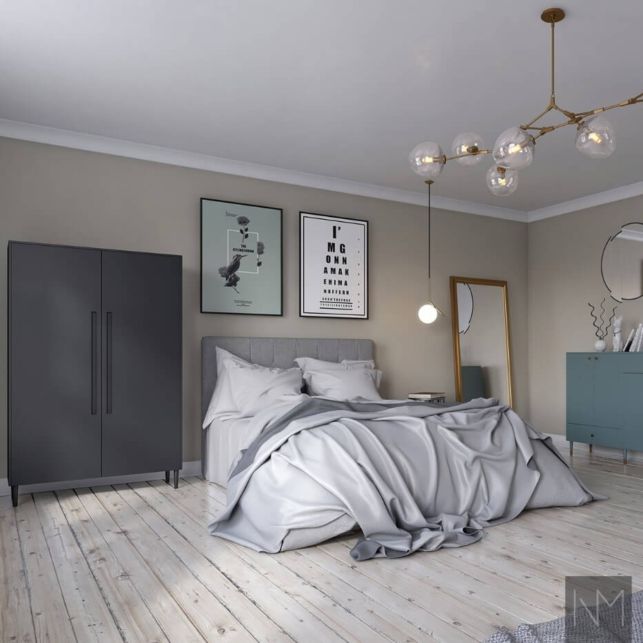 Dark Noremax IKEA fronts in bedroom