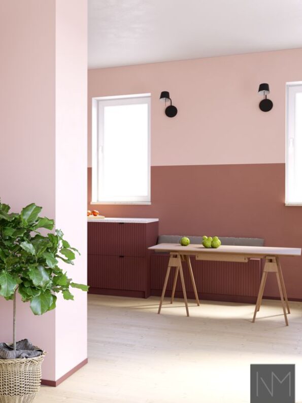 Küchenfronten im Skyline-Design, Farbe NCS S5040-Y90R. Prince-Griffe in mattem Schwarz