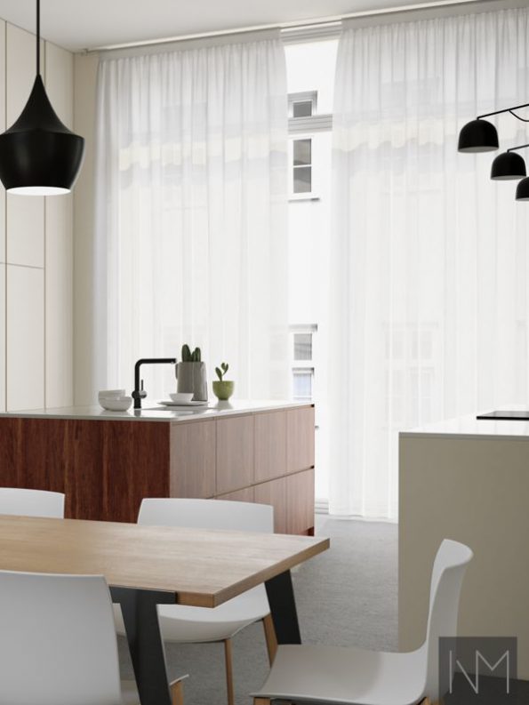 Küchenfronten in Bambus + Instyle Design in Mocca und Instyle Design in Jotun Smooth White