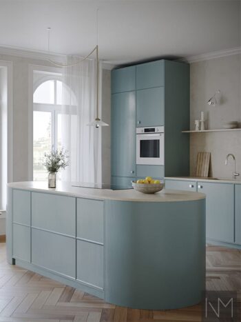 Metod Enigma fronter. Farve Farrow and Ball Hazy NO. CC6. Håndtag Plate.