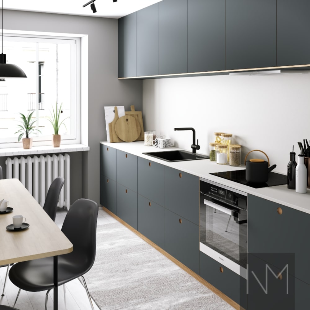 Cocina con gabinetes grises - Noremax, image size:1000x1000