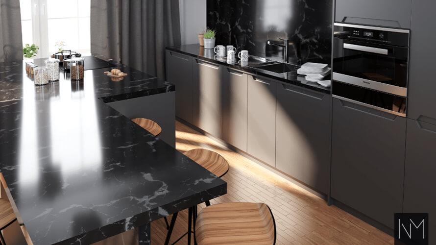 cocina negra moderna