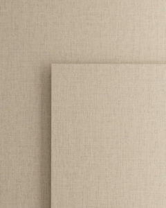 Beige 10x10cm laminate with linen structure on both sides.