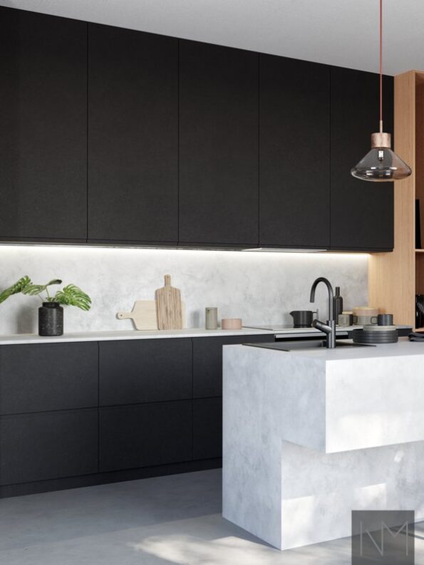 Fronts for kitchens in design Pure Instyle. Black HDF