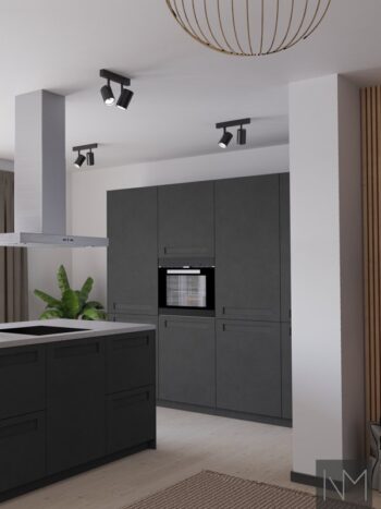 Kitchen doors in Pure Ontime design. HDF color grey
