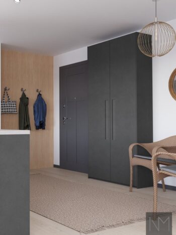 Doors for kitchen and wardrobe in Pure Ontime design. HDF color grey