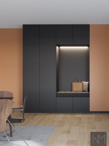 Fronts for IKEA PAX wardrobe in Soft Matte Circle design. Color black.