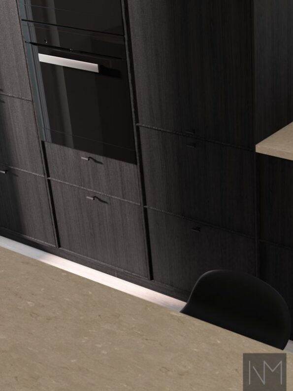 Kitchen doors in Enigma design. Oak B-Black Elm