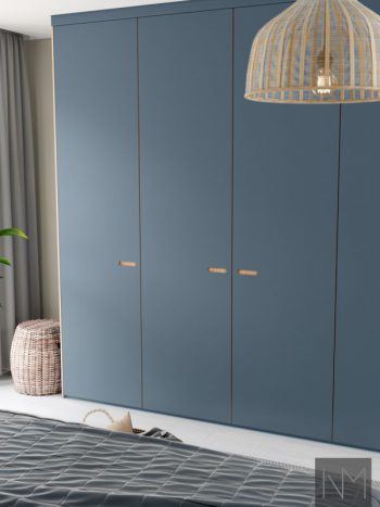 Doors for PAX wardrobe in Linoleum Exit design. Colour Smokey Blue.