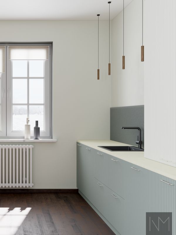 Concreet Minister Ruim Slatted replacement fronts for IKEA kitchens - Metod - Skyline