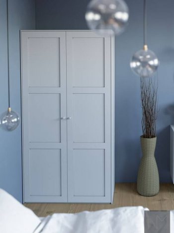 Wardrobe doors for PAX in Classic Style design. Colour NCS S2500-N.