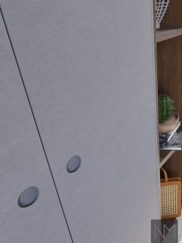 Portes pour armoires au design Pure Circle. HDF couleur gris clair.