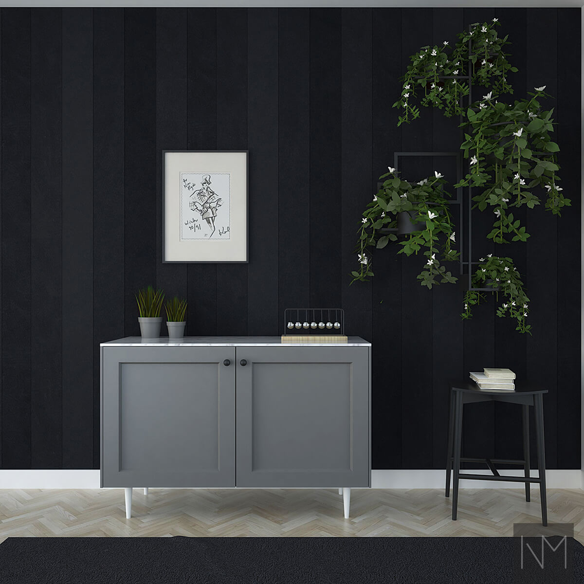 IKEA Besta dressoir in Classic design. Kleur NCS S6000-N of Matrix 9913.