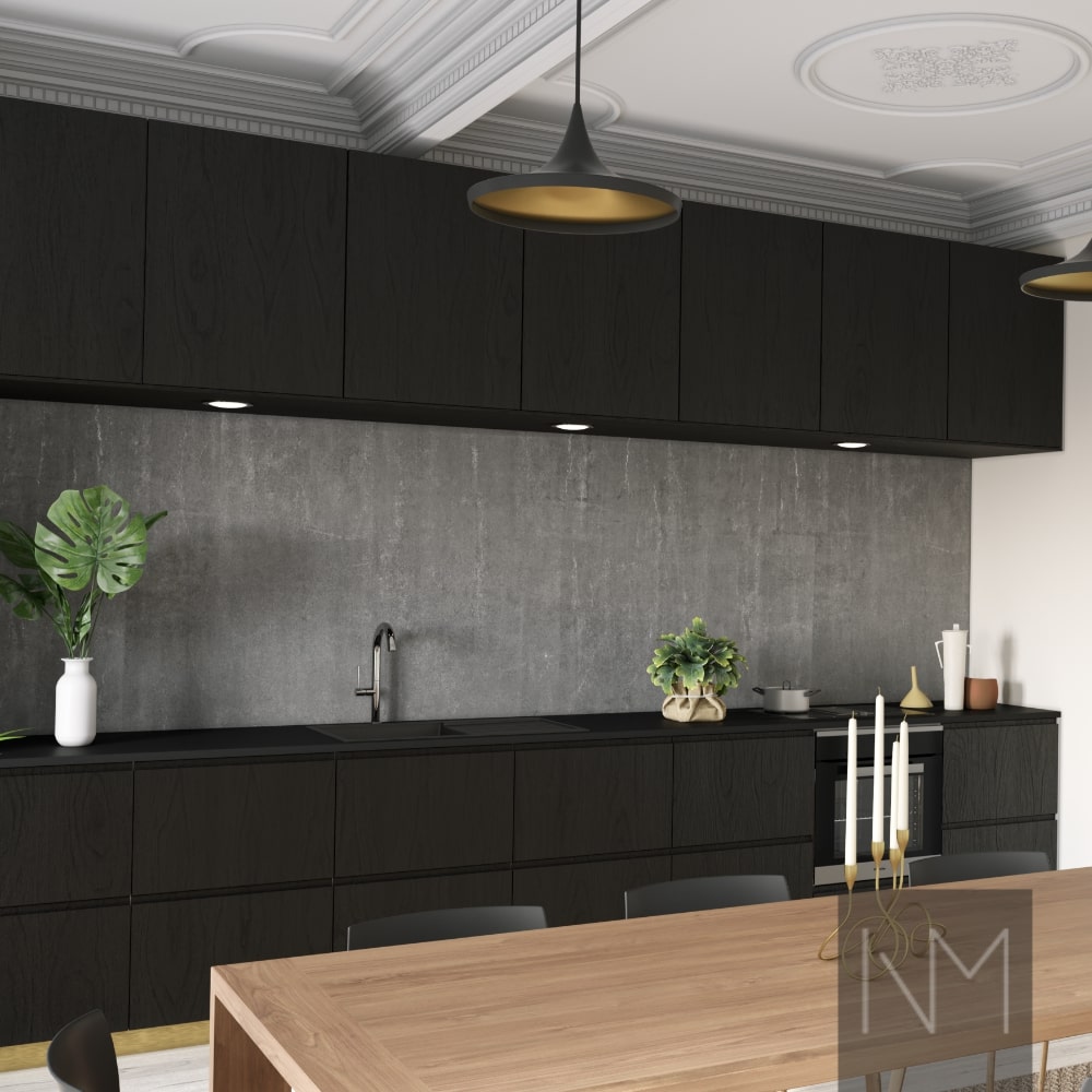 Kitchen doors in design Nordic + Instyle and Nordic + Basic. Color NCS S9000-N.