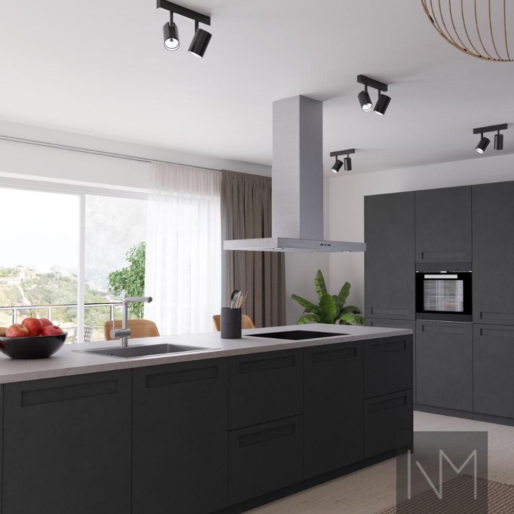 Køkkendøre i Pure Ontime design. HDF-farve grå.
