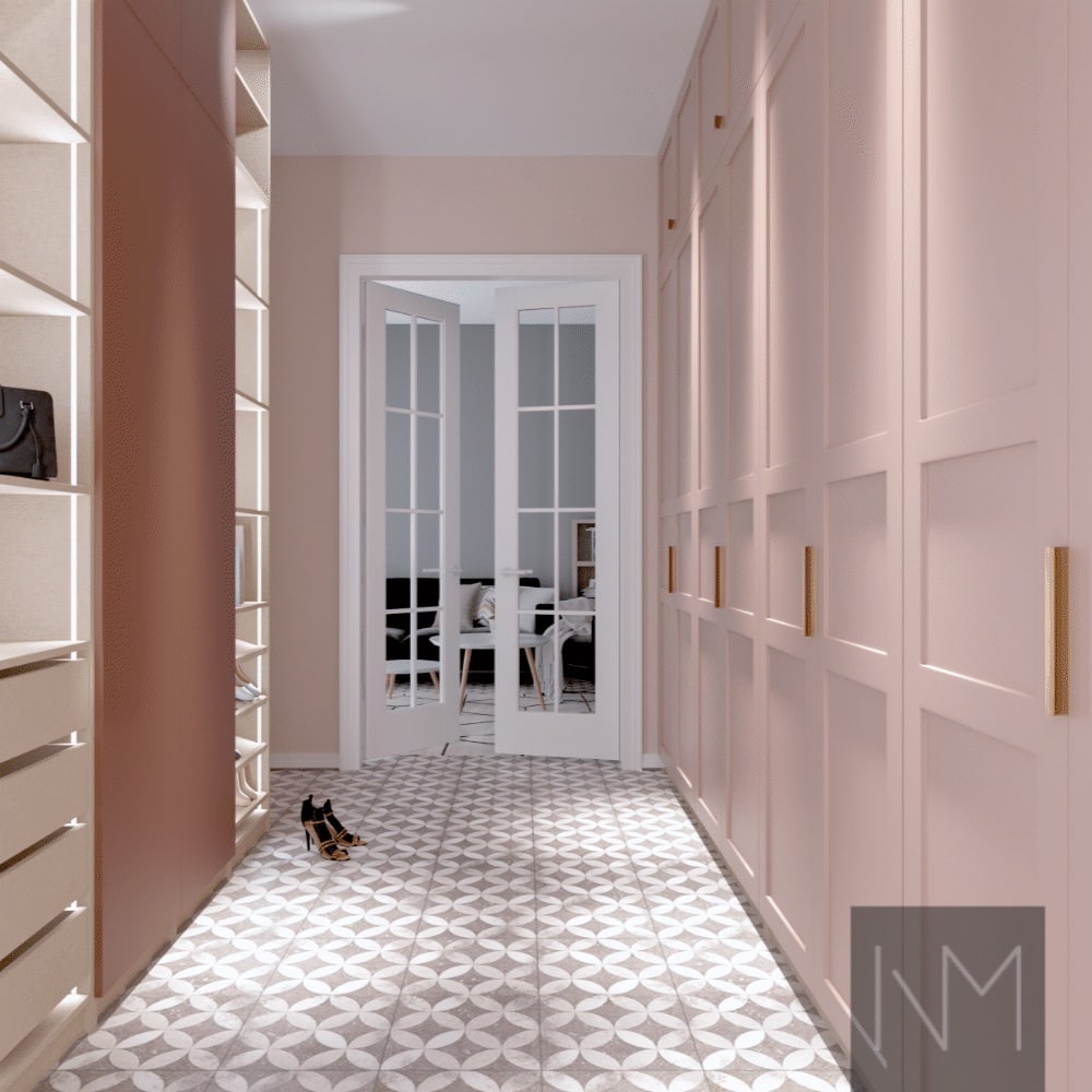 Linen beige PAX visualization hallway