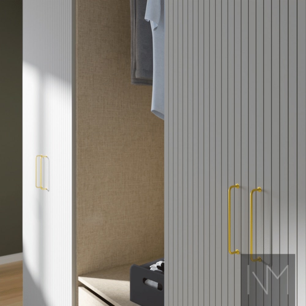 Linen grey PAX visualization bedroom