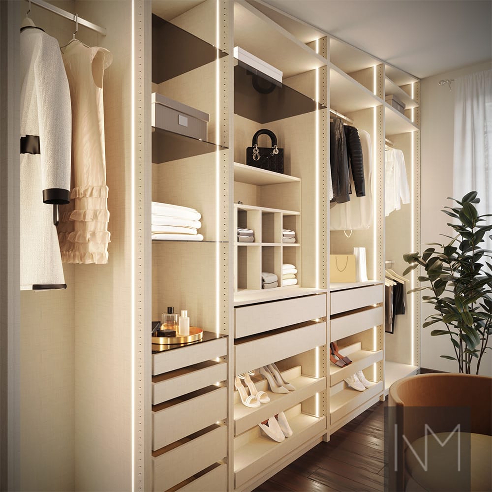 Linen wardrobe frames in Grey.