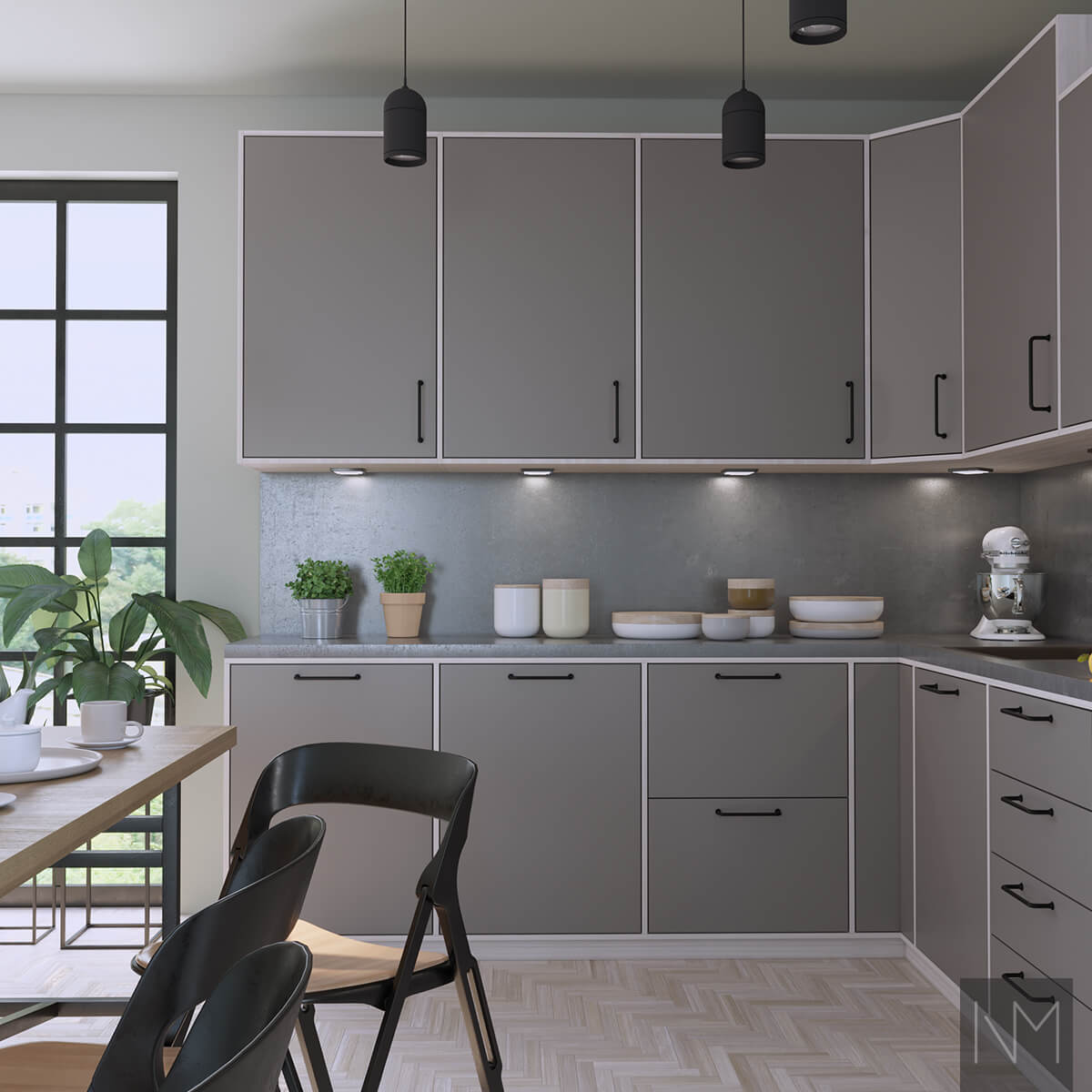 IKEA Metod or Faktum kitchen Basic. Colour Jotun Vandyke Brown 10249. Inframe style.