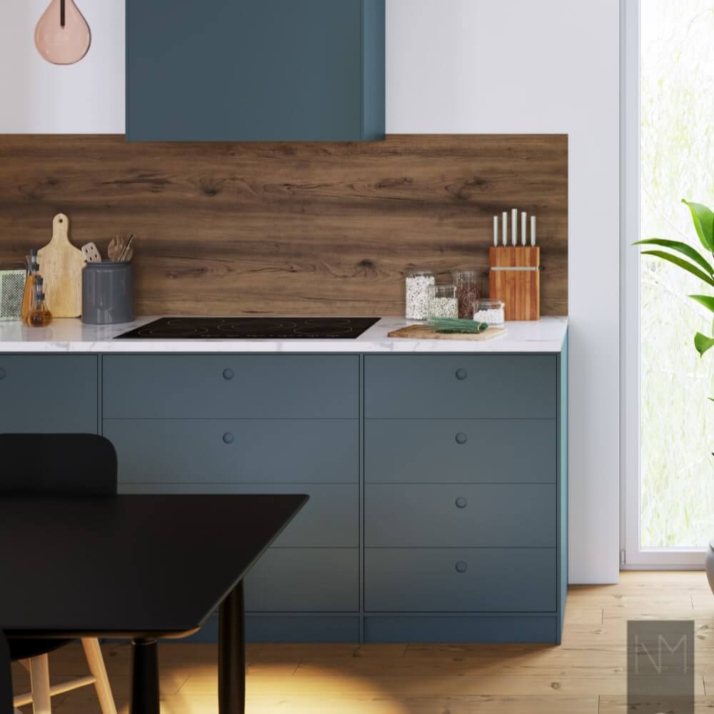 IKEA Metod or Faktum kitchen Circle. Colour NCS S3020-B. Inframe style.