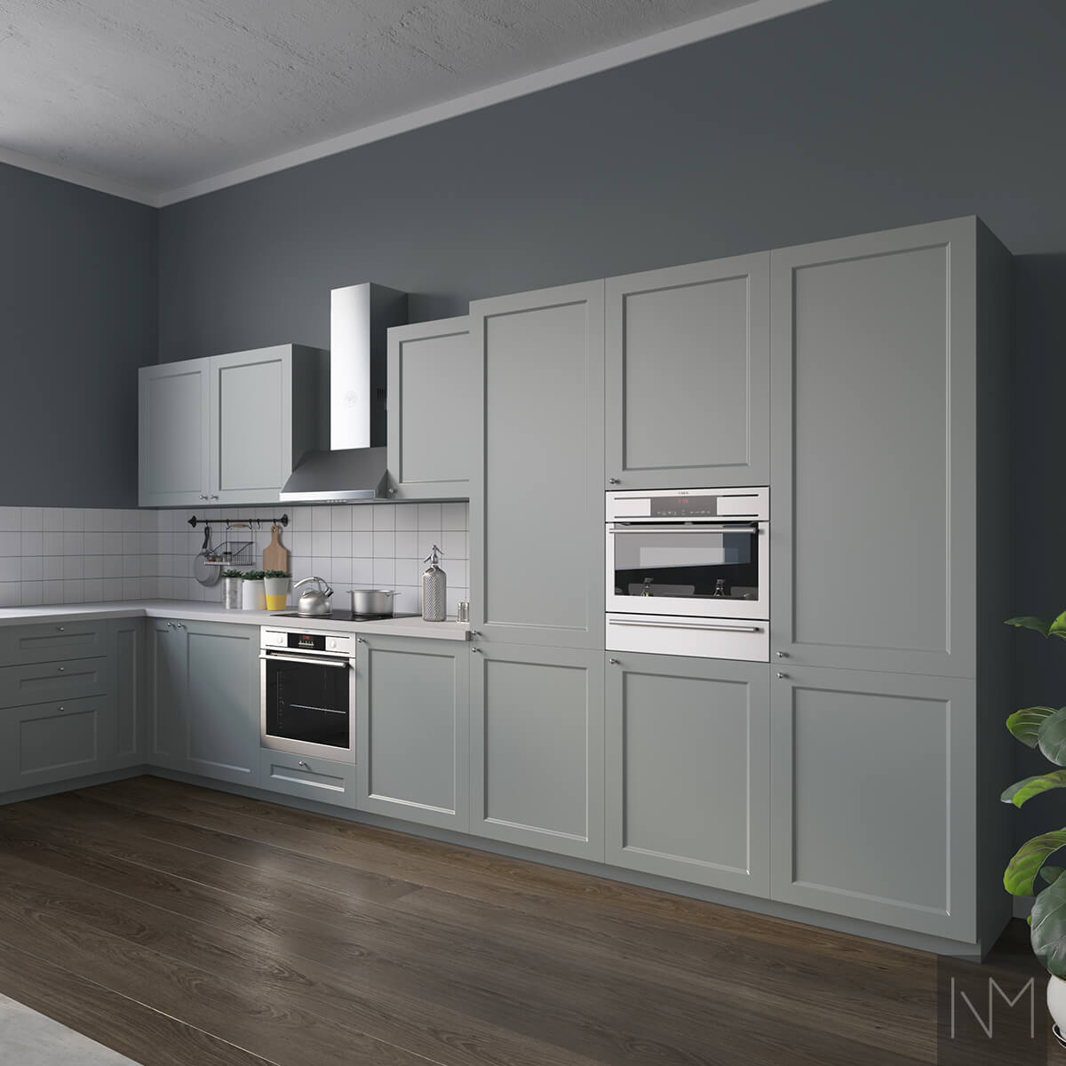 IKEA Metod or Faktum kitchen Classic. Colour NCS 5105-B81G or Jotun Evening Green 6352.