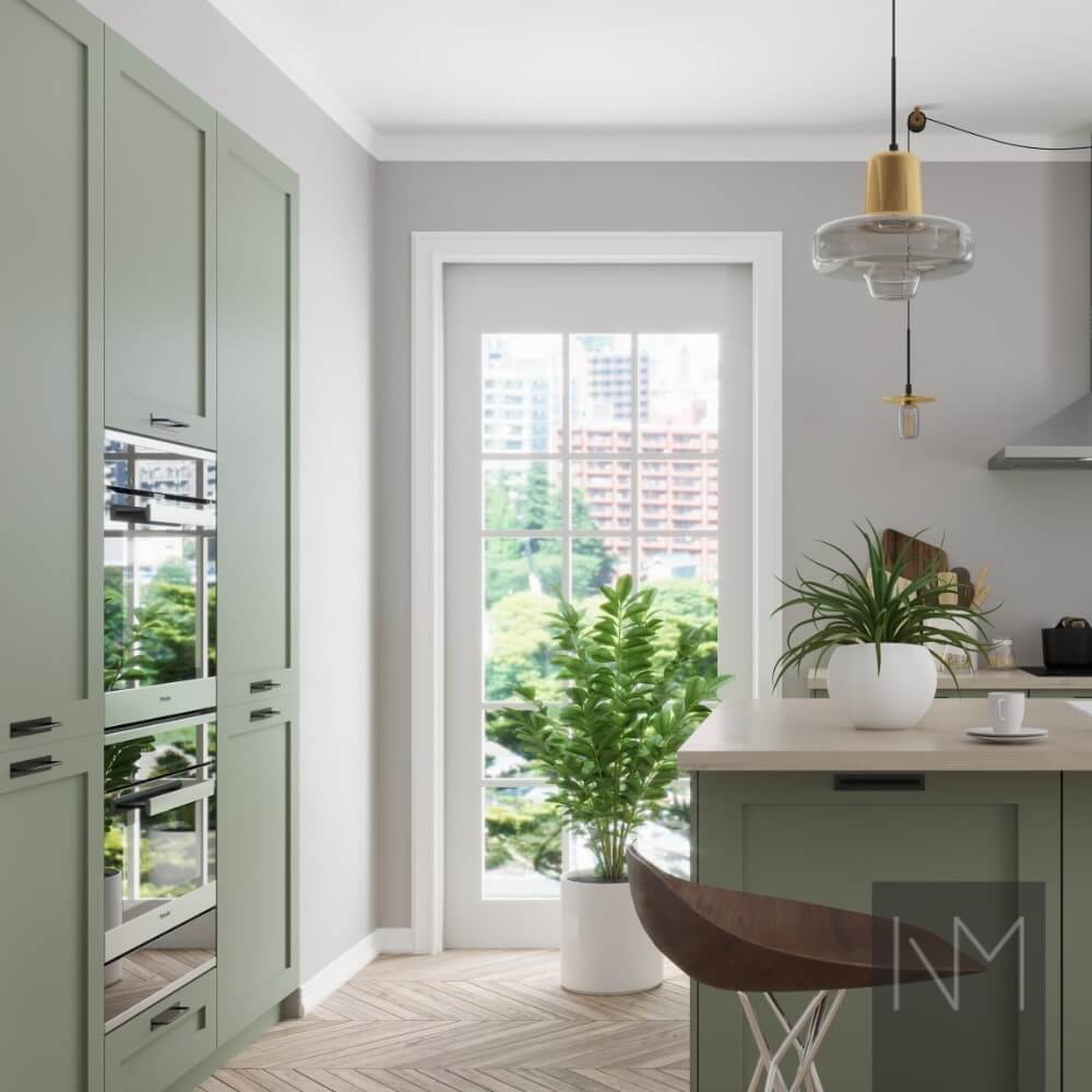 IKEA Metod or Faktum kitchen CLASSIC STYLE. Colour NCS 4708-G34Y or Jotun Antique Green 7629