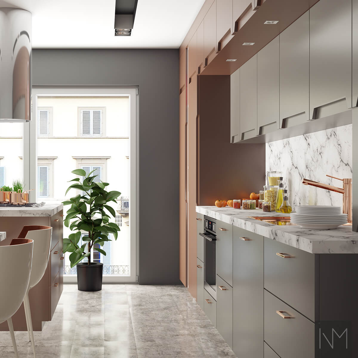 IKEA Metod or Faktum kitchen Elegance. Colours 3918-Y55R or Savanna Sunset 20046 and 1002-Y24R or Smoke 1376