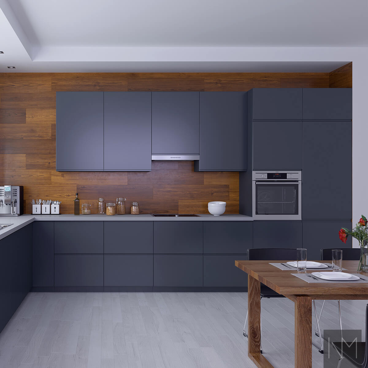 IKEA Metod or Faktum kitchen Instyle. Colour NCS S8105-R94B or Jotun Sophisticated Blue 4744