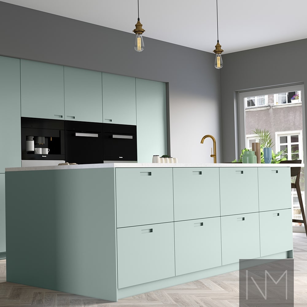 Fronts for Metod kitchen in Exit design. Colour Jotun 6379 Cityscape.