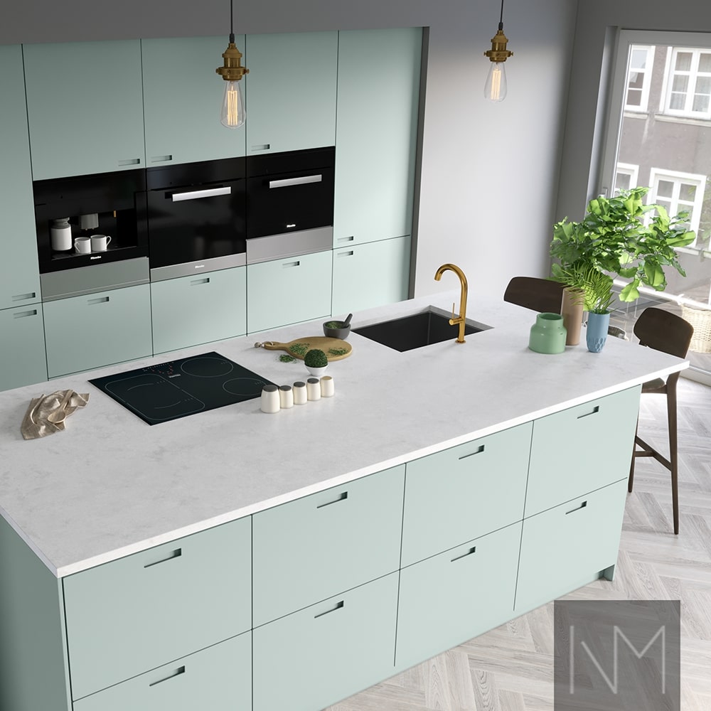 Doors for Metod kitchen in Exit design. Colour Jotun 6379 Cityscape.