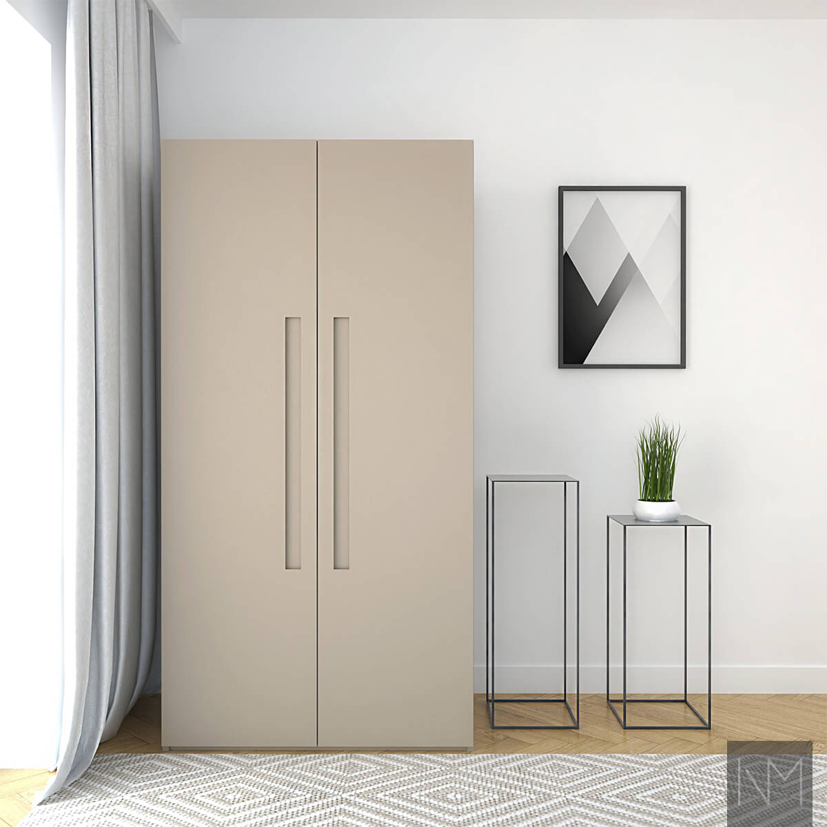 Ontime design. Fronts for PAX wardrobe. Colour Jotun Nutmeg 1929 or NCS 4806-Y38R