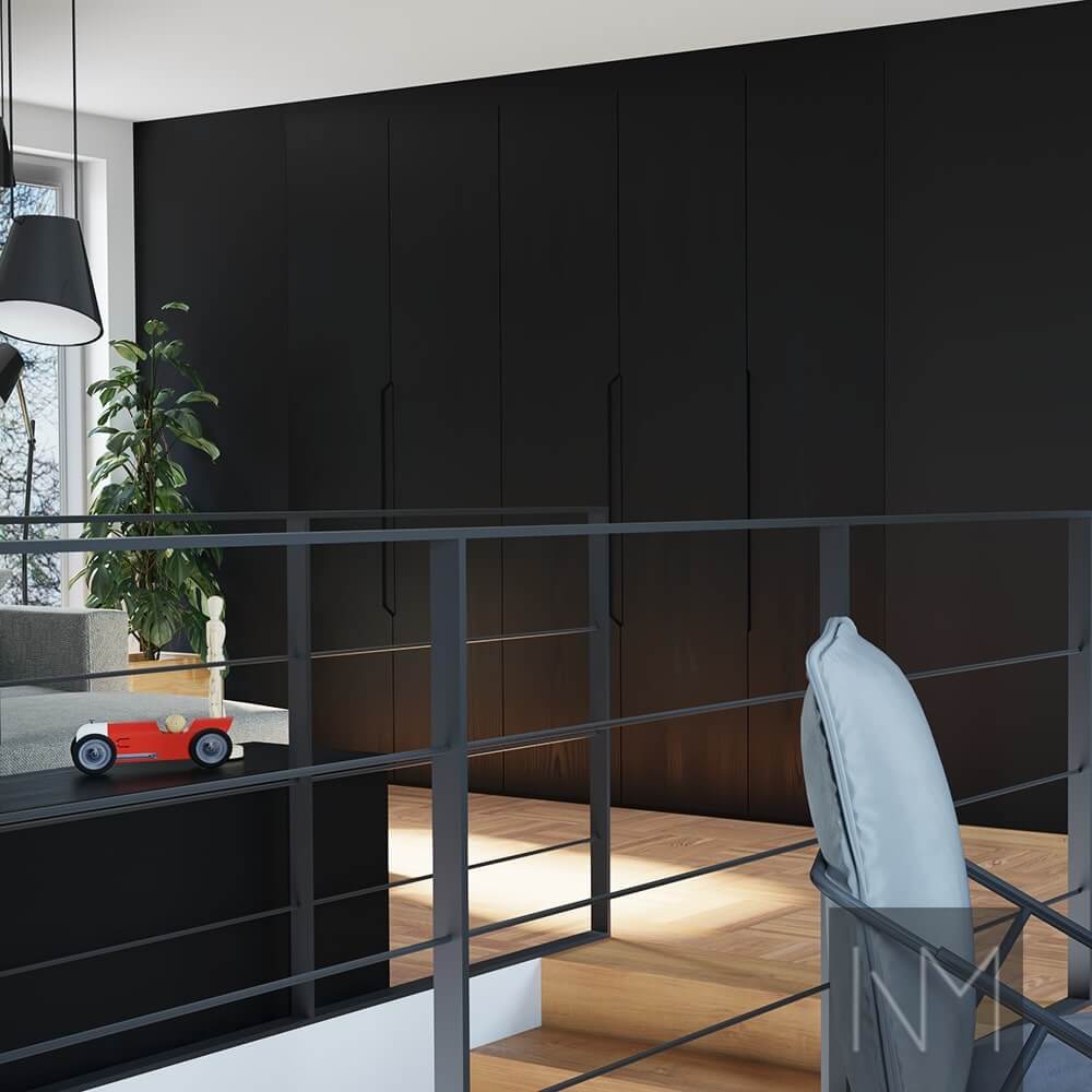Türen für PAX-Garderobe Nordic+ Elegance schwarz gebeizt
