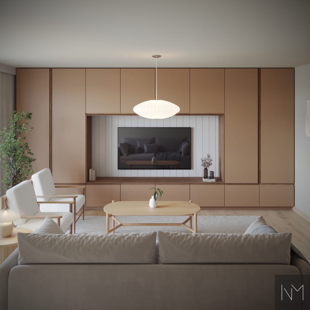Linoleum Instyle oppbevaringsfronter i 4003 Walnut og beis B-9049-2 Light Walnut.