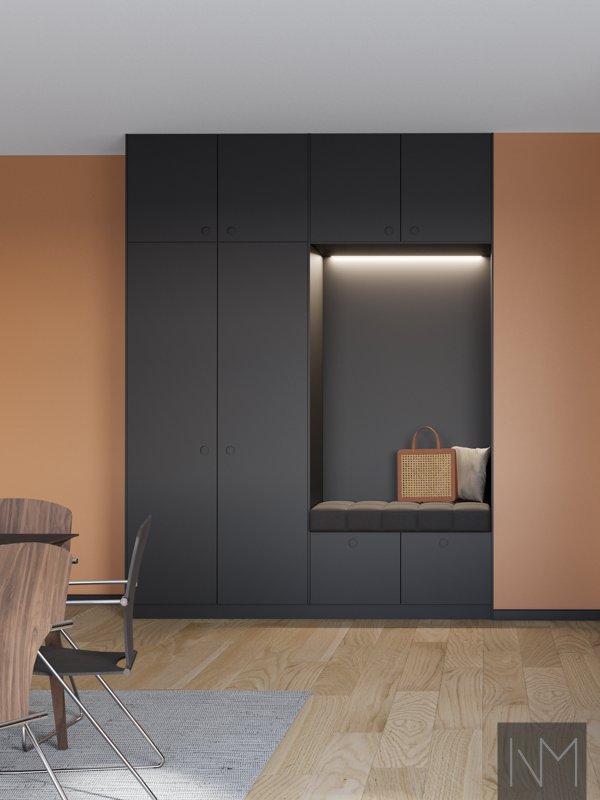 Ante per guardaroba IKEA PAX nel design Soft Matte Circle. Colore nero.