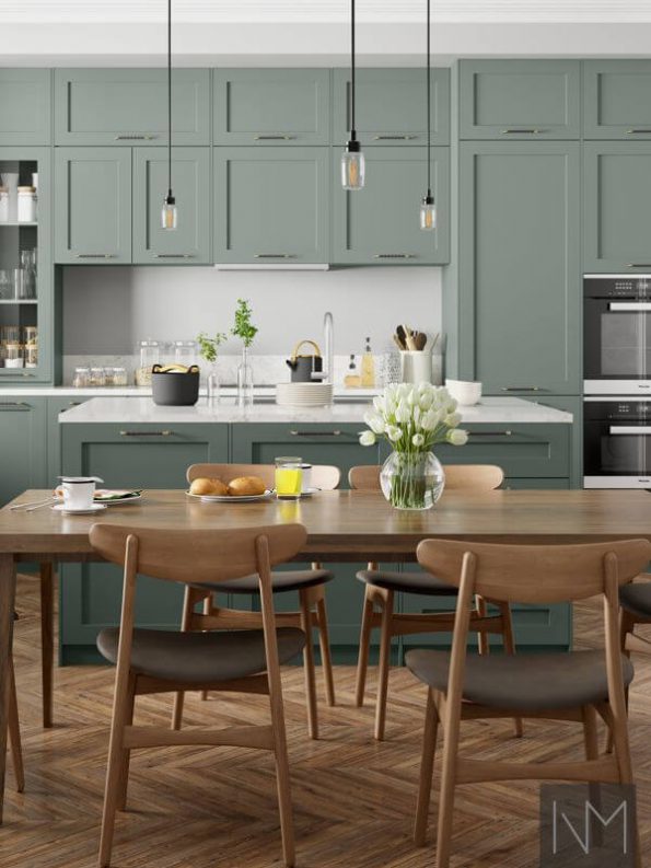 Fronten voor keukens in design Classic Style. Kleur Green Smoke van Farrow & Ball.