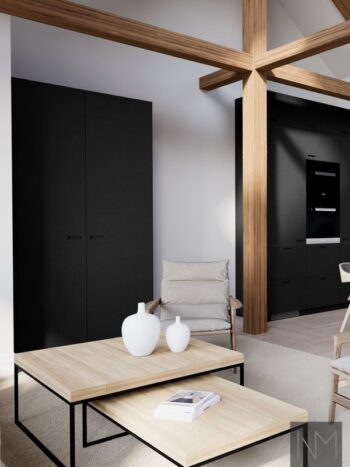 Köks- och garderobsluckor i Pure Exit design. HDF färg svart.