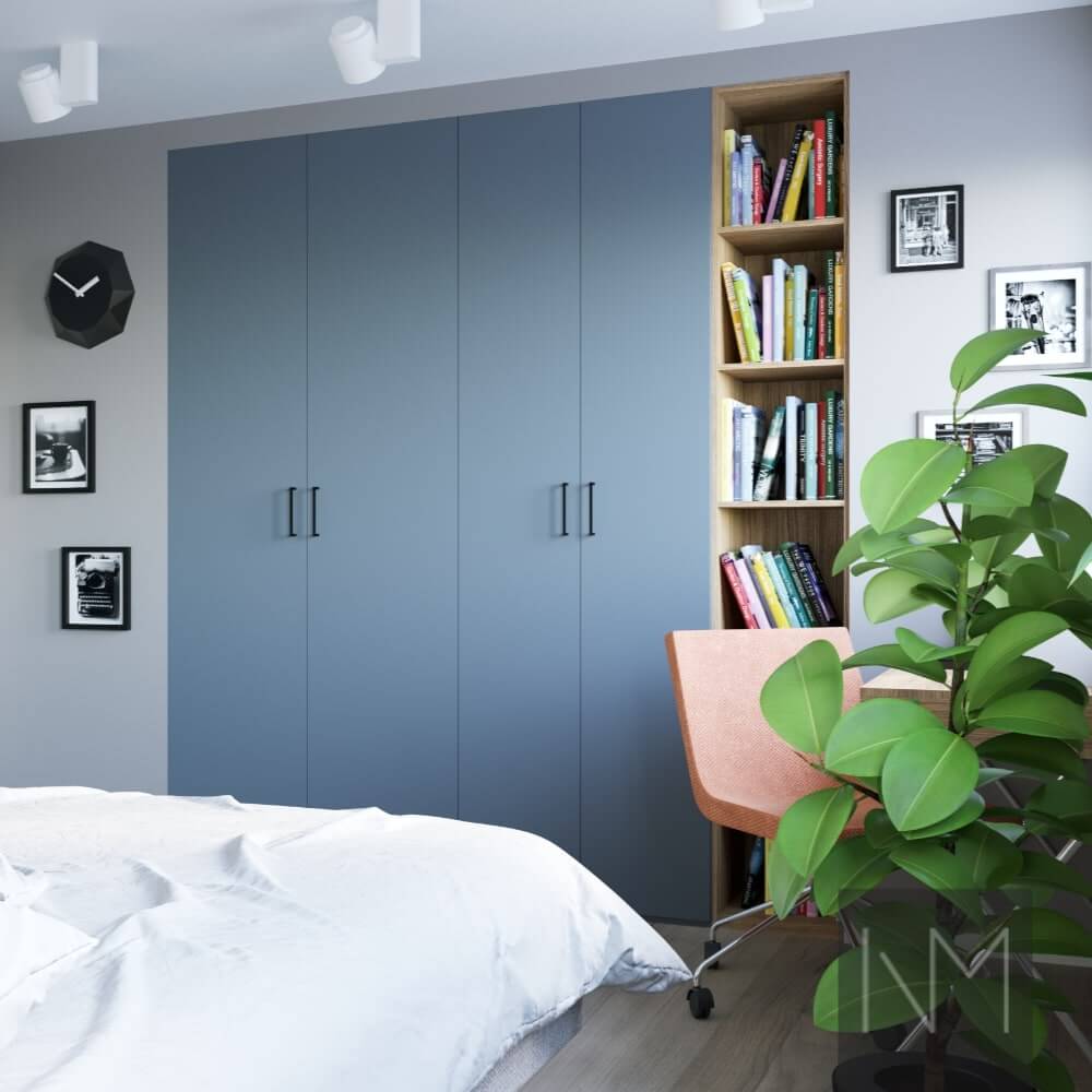 Soveværelsesmøbler – et luftigt klædeskab og et lækkert natbord