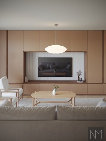 Linoleum Instyle storage fronts in 4003 Walnut and stain B-9049-2 Light Walnut