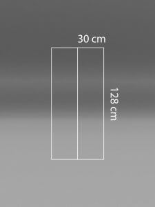 30cm by 128cm measurements