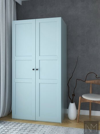 Wardrobe doors in colour: KILDEN 4423. NCS 2215-R99B